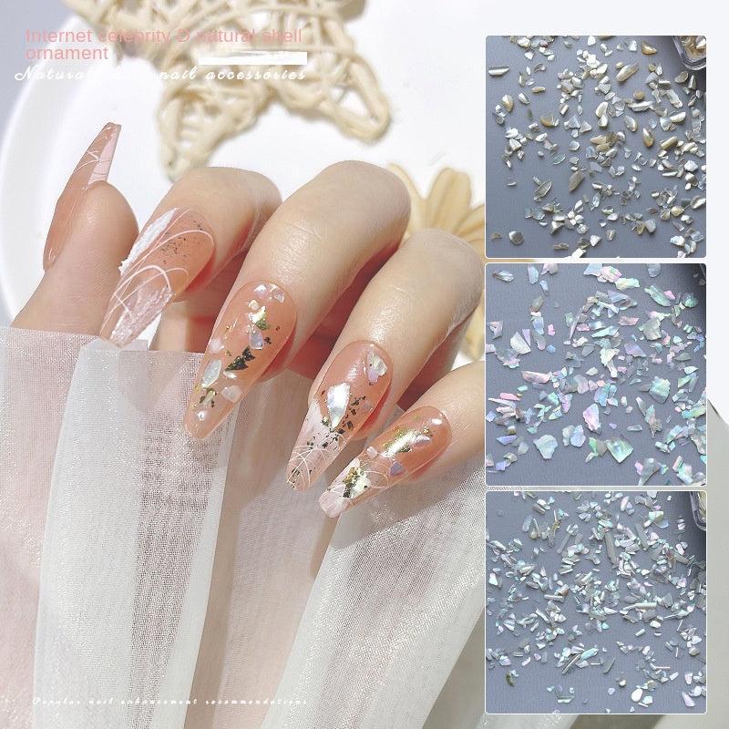 3D Shell Nail Art Decals: Sparkling Sequins & Flakes