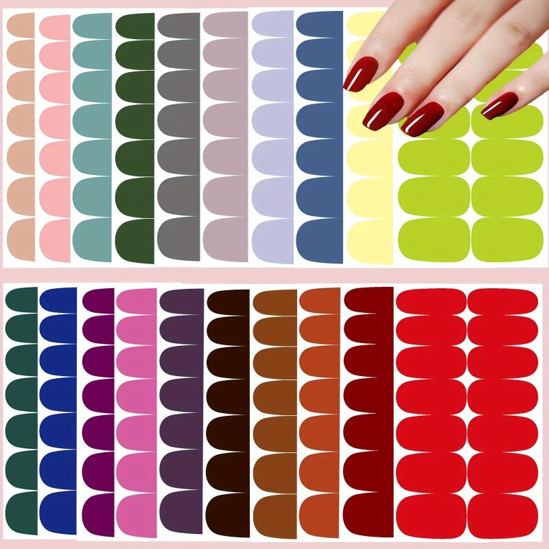Full Wrap Nail Polish Stickers Self Adhesive Nail Art Decal Strips Kit