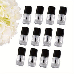 5ml Glass Nail Polish Bottle Transparent Empty Refillable with Brush Cap