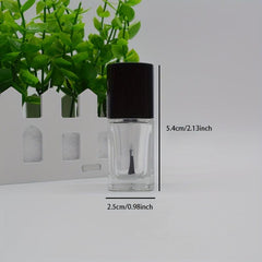 5ml Glass Nail Polish Bottle Transparent Empty Refillable with Brush Cap