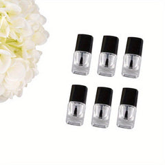 5ml Glass Nail Polish Bottle Transparent Empty Refillable with Brush Cap