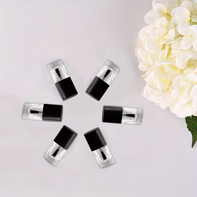 5ml Glass Nail Polish Bottle Transparent Empty Refillable with Brush Cap