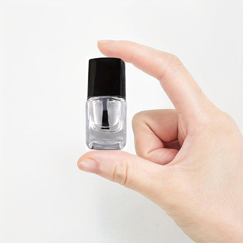 5ml Glass Nail Polish Bottle Transparent Empty Refillable with Brush Cap