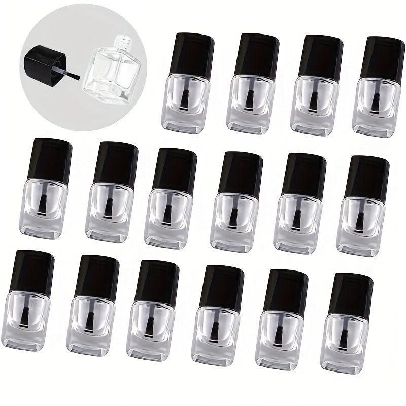 5ml Glass Nail Polish Bottle Transparent Empty Refillable with Brush Cap