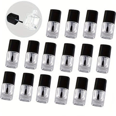 5ml Glass Nail Polish Bottle Transparent Empty Refillable with Brush Cap