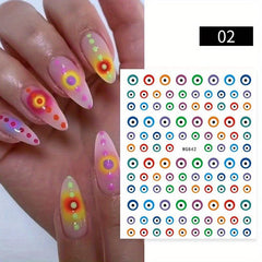 3D Evil Eye Nail Art Stickers Self Adhesive Witch Nail Decals DIY Manicure