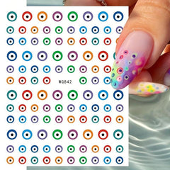 3D Evil Eye Nail Art Stickers Self Adhesive Witch Nail Decals DIY Manicure