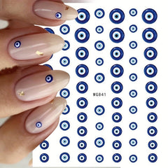 3D Evil Eye Nail Art Stickers Self Adhesive Witch Nail Decals DIY Manicure
