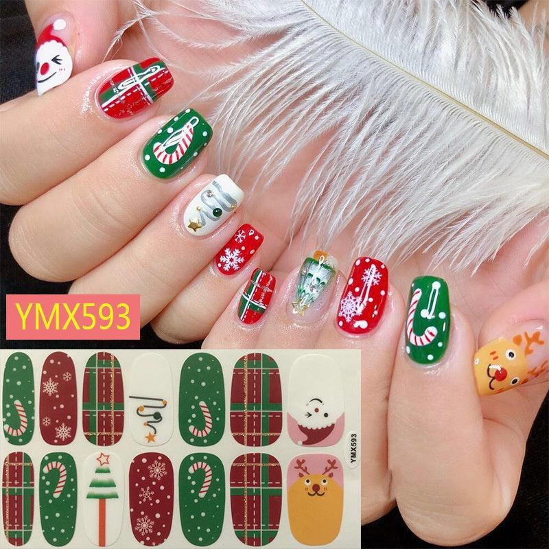 Christmas Series Self Adhesive Full Cover Nail Art Stickers 12 Choices