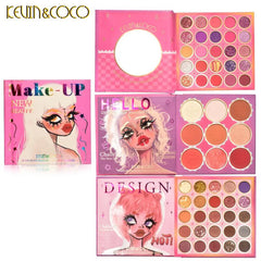 2-in-1 Eyeshadow & Highlighter Set - Matte, Shimmer, Metallic Shades