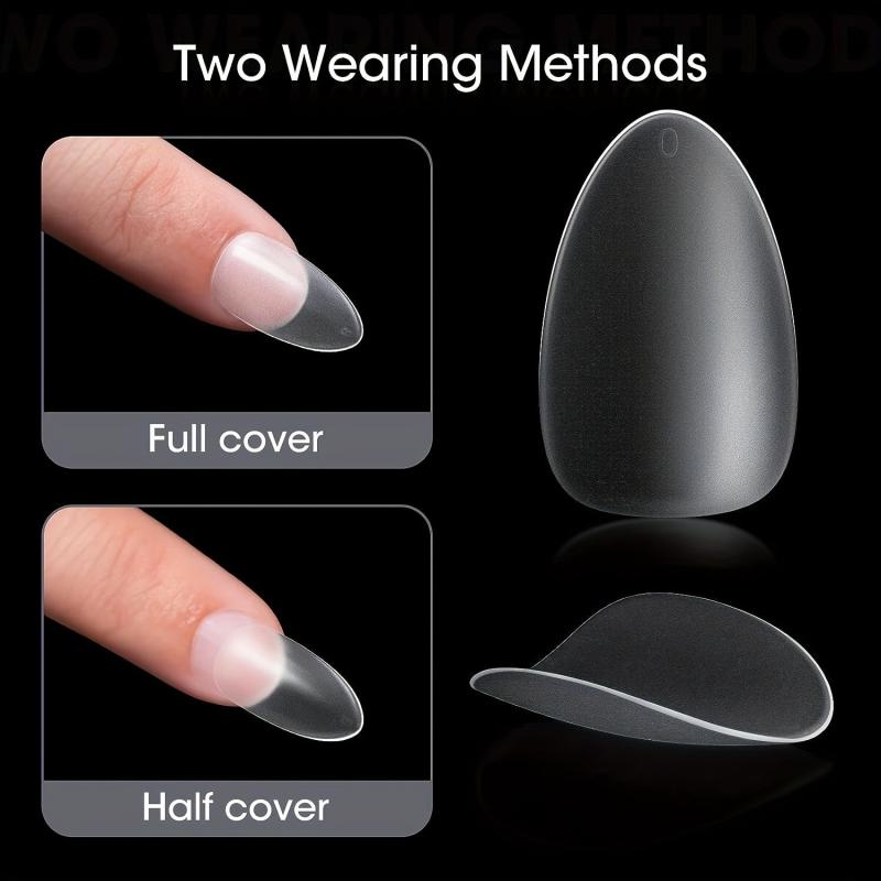 300PCS Soft Gel Nail Tips Full Cover Matte Almond Pre-shape Acrylic Nails
