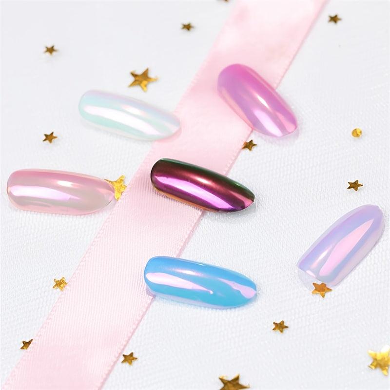 Iridescent Glitter Powder for Holographic Nail Art