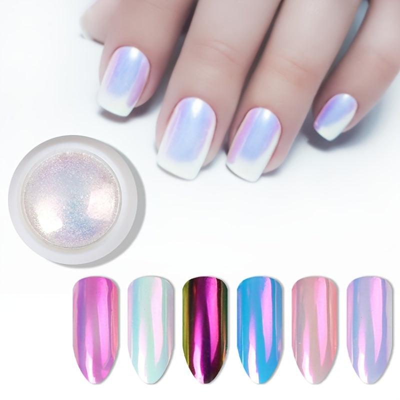 Iridescent Glitter Powder for Holographic Nail Art