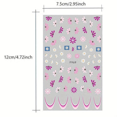 Holographic 3D Embossed Daisy Nail Stickers