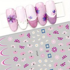 Holographic 3D Embossed Daisy Nail Stickers
