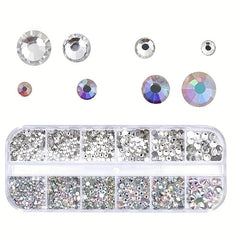 AB Crystal Rhinestone Nail Art Decoration Mixed Size Dazzling Diamonds