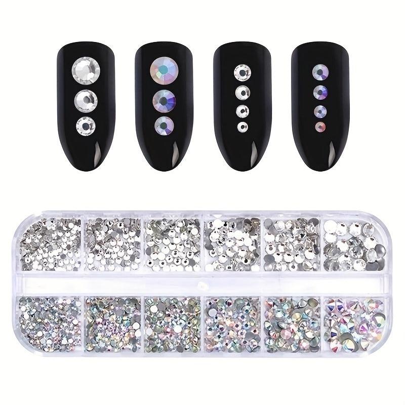 AB Crystal Rhinestone Nail Art Decoration Mixed Size Dazzling Diamonds