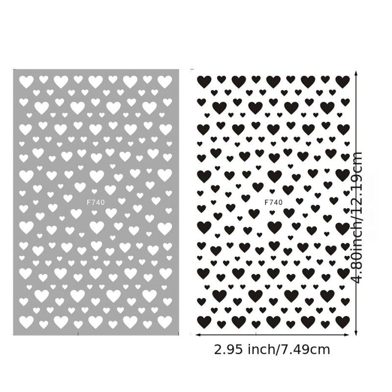 2 pcs 3D Heart Nail Art Stickers Set Adhesive Decal Polish Slider