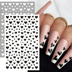 2 pcs 3D Heart Nail Art Stickers Set Adhesive Decal Polish Slider