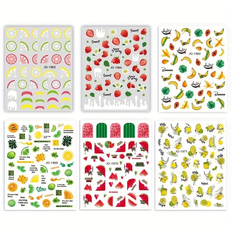 Cherry Nail Art Stickers 3D Self Adhesive Decals for Manicure