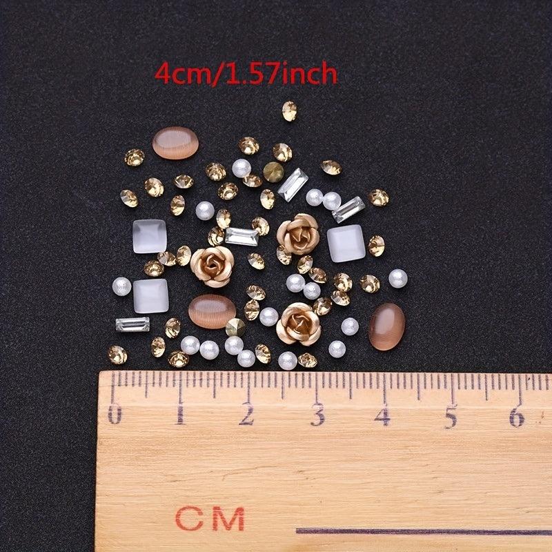 3D Nail Rhinestones Pearls Crystal Art Decorations Glitter Accessories DIY