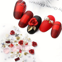 3D Nail Rhinestones Pearls Crystal Art Decorations Glitter Accessories DIY
