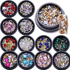 3D Nail Rhinestones Pearls Crystal Art Decorations Glitter Accessories DIY