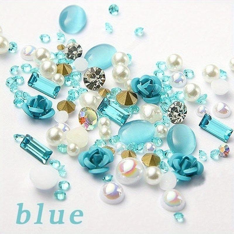 3D Nail Rhinestones Pearls Crystal Art Decorations Glitter Accessories DIY
