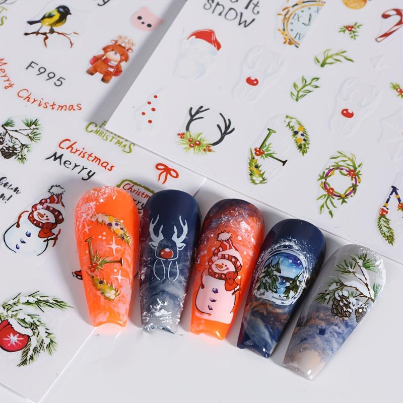 Christmas Nail Art Stickers Santa Claus Snowflake Elk
