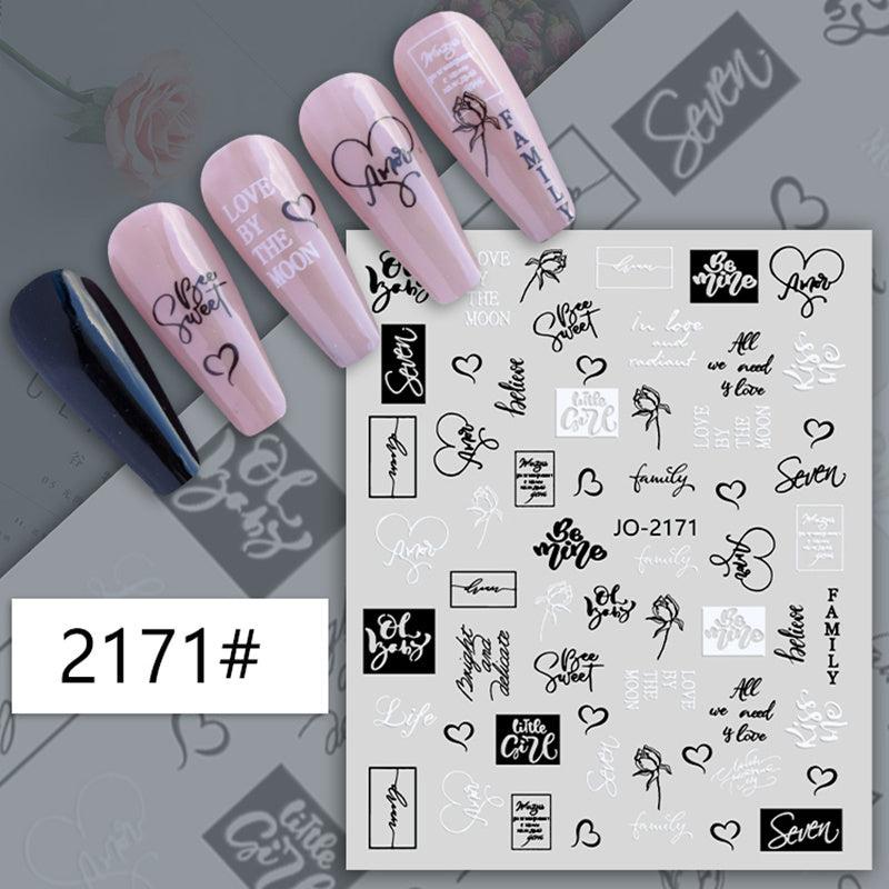 Geometric Face Line 3D Nail Art Sticker Adhesive Decal for Manicure