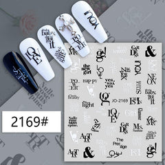 Geometric Face Line 3D Nail Art Sticker Adhesive Decal for Manicure