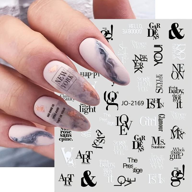 Geometric Face Line 3D Nail Art Sticker Adhesive Decal for Manicure