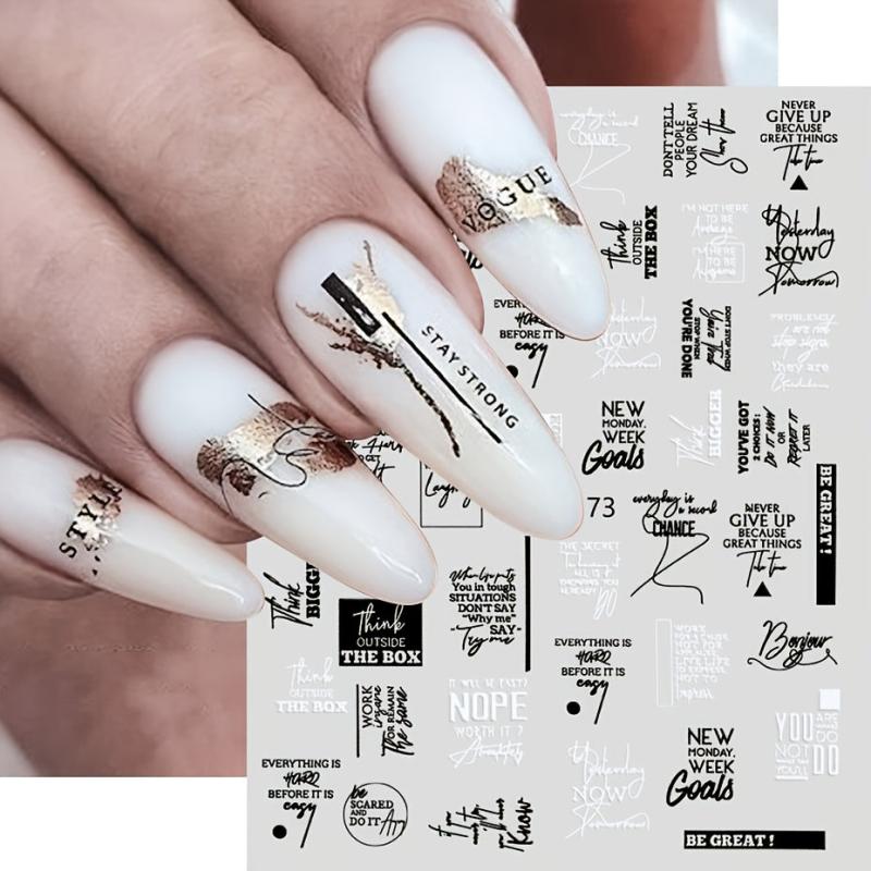 Geometric Face Line 3D Nail Art Sticker Adhesive Decal for Manicure
