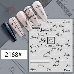 Geometric Face Line 3D Nail Art Sticker Adhesive Decal for Manicure