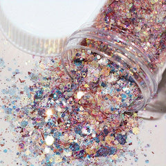 Colorful 3D Nail Art with Holographic Glitter Sequins & Fluorescent Stickers