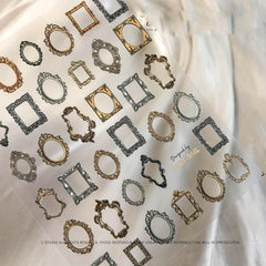 10 Pcs Bohemian Style Nail Charms Metal Frames 3D Engraved Nail Jewelry