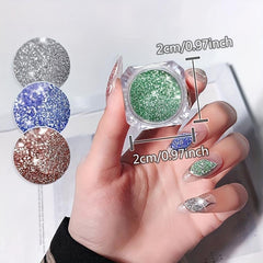 Diamond Nail Powder Laser Silver Glitter Dust Holographic Bright Party Nightclub
