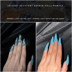 Diamond Nail Powder Laser Silver Glitter Dust Holographic Bright Party Nightclub