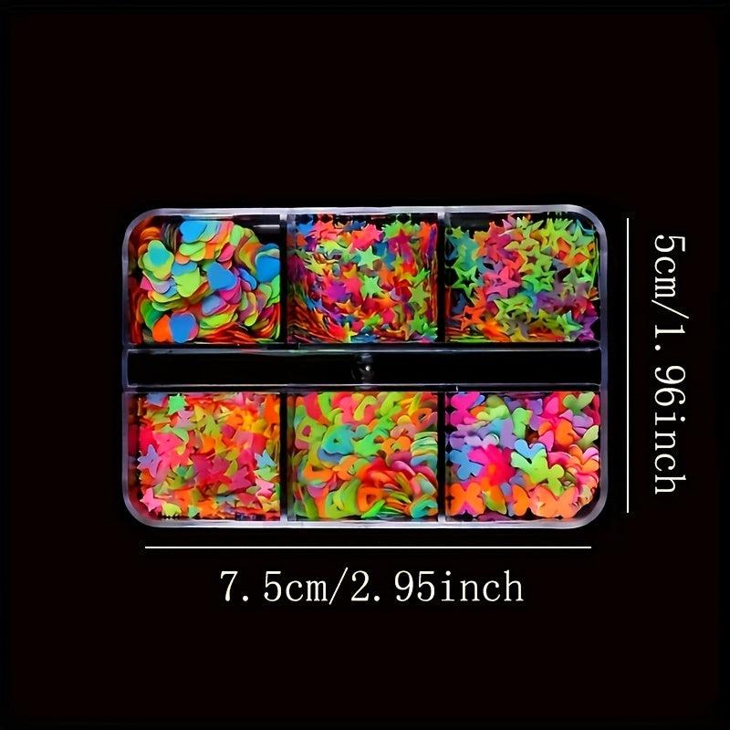 Fluorescent Nail Art Glitter Sequins Luminous Decals