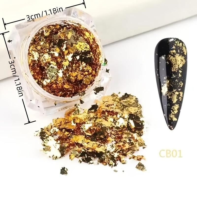Golden & Silver Foil Nail Decoration