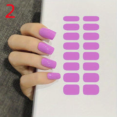 16 Nail Sticker Full Wrap Nail Polish Stickers Self Adhesive Gel Nail Strips
