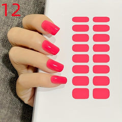 16 Nail Sticker Full Wrap Nail Polish Stickers Self Adhesive Gel Nail Strips