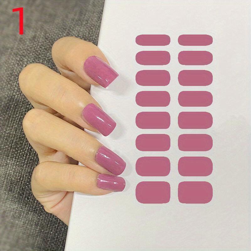 16 Nail Sticker Full Wrap Nail Polish Stickers Self Adhesive Gel Nail Strips