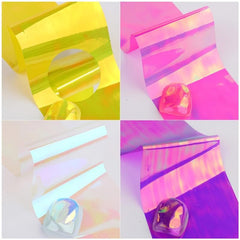 3D Holo Aurora Glass Nail Stickers Rainbow Effect Films DIY Nail Art