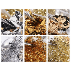 Platinum Shredded Foil Nail Glitter Sequins Silver