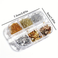 Platinum Shredded Foil Nail Glitter Sequins Silver
