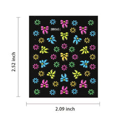 24 pcs Floral 3D Nail Art Stickers Set - Colorful Flowers Design Slid