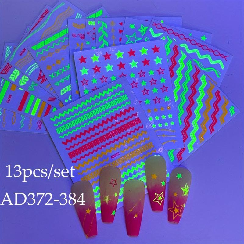 24 pcs Floral 3D Nail Art Stickers Set - Colorful Flowers Design Slid