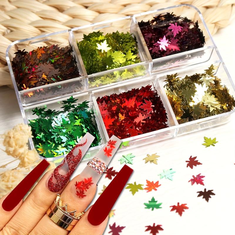 Snowflake Sequins Nail Art Glitter Set 3D Holographic Winter Nail Supplies