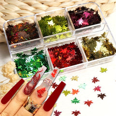 Snowflake Sequins Nail Art Glitter Set 3D Holographic Winter Nail Supplies